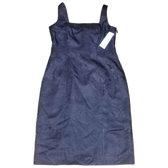 NWT Evan Picone Women's Black Fit & Flare A-Line Square Neck Dress Size 8 - Picture 1 of 8